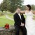 Bride and groom on a golf course