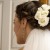 Bride's hair with flowers and veil