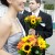 Bridesmaid and groomsman with bouquets