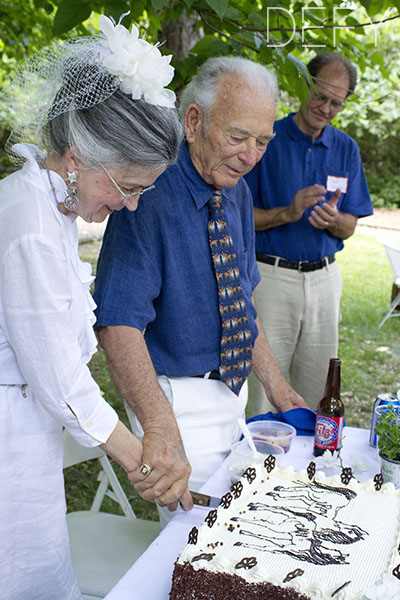 cutting the cake