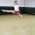 Female dance rehearsing leap